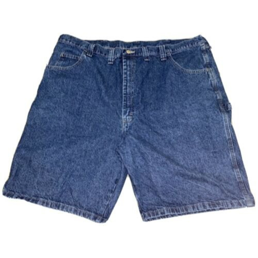 Wrangler Hero Denim Shorts Men Sz 46 Original Blue Carpenter Shorts Flat Front